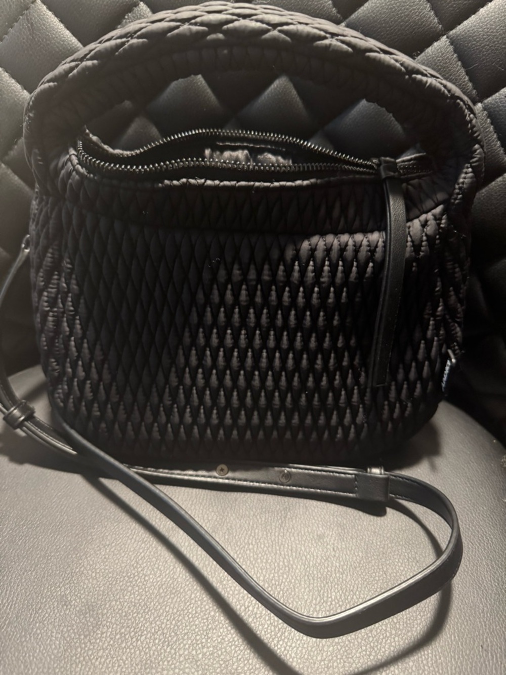 DKNY Black Quilted Top-Handle Crossbody Bag